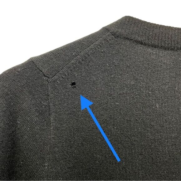 J. Crew Black Cashmere Wool Blend Full Zip Cardigan Sequin Placket Size Small - Picture 9 of 11